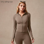 Women's Full Zip Long Sleeved Sports Jacket Slim Fit Quick Dry Stretch Fabric with Thumb Holes for Running Yoga Gym Workout Outfits Activewear