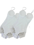 Women's Solid Color Contrast Mesh Sheer Cami Shapewear Bodysuit, Adjustable Strap Tummy Control Shapewear for All Seasons