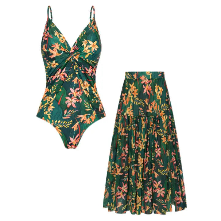 Two-Piece Swimsuit Set, Casual & Vacation Style, Summer Beach & Pool Wear