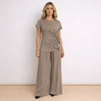 Completo Con Pantalone Fluido E Maglia Con Fiocco
