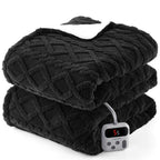 Heated Throw Blanket - Thick Tufted Sherpa Electric Blanket Throw with 10 Heating Levels and 10 Time Settings, ETL Certified Machine Washable Fast Heating Blanket Throw 50