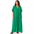 Women's long, flowy, oversized V-neck dress – chic and comfortable for summer.