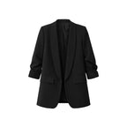 American-style pleated sleeve blazer | Women's clothing | Blazer | Pleated | Casual | Loose fit