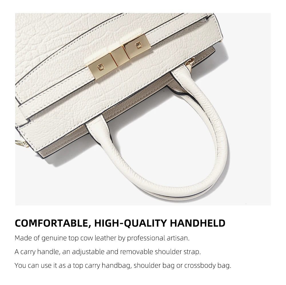 Women’s Cowhide Leather Top Handle Bag