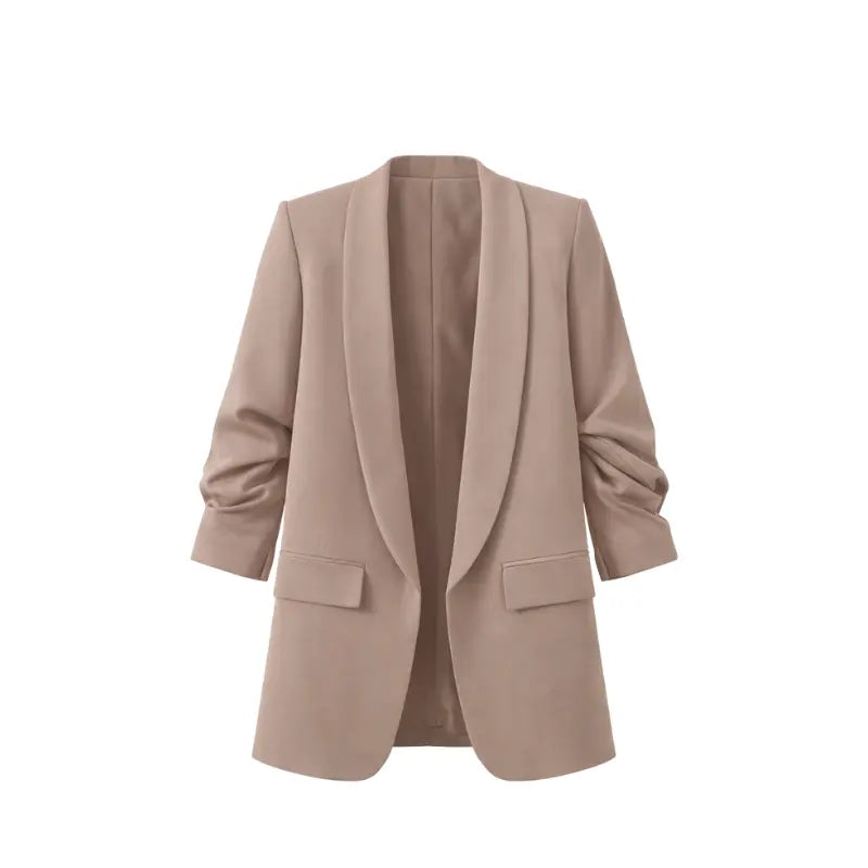 American-style pleated sleeve blazer | Women's clothing | Blazer | Pleated | Casual | Loose fit