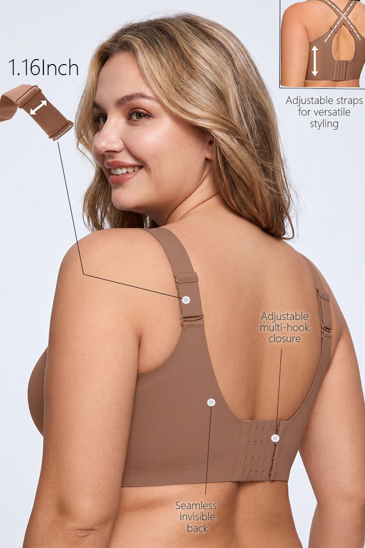 Curveins Plus Size Padded Wireless Full Coverage Comfortable Bra for Big Chest