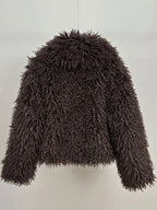 Women's Faux Fur Short Coat, Warm Loose Fit Winter Jacket, High-End Look, New Trendy Design, Perfect for Cold Weather