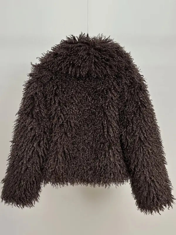 Women's Faux Fur Short Coat, Warm Loose Fit Winter Jacket, High-End Look, New Trendy Design, Perfect for Cold Weather
