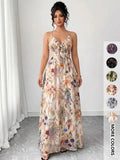 Women's floral print camisole dress, casual boho A-line dress for beach and vacation, women's summer dress