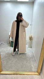 Oversized Coat Straight Fit with Two Pockets for Women