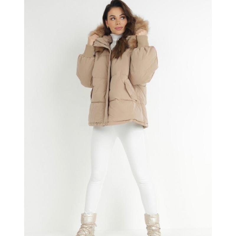 Women's Oversize Plush Hooded Zip-Up Thermal Cotton Coat,Fall & Winter Womenswear,Stylish Long Sleeve Flap Pocket Zipper Outerwear Jacketl