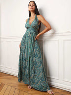 Robe longue multi-portés à imprimé cachemire