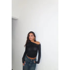 Off-shoulder T-shirt