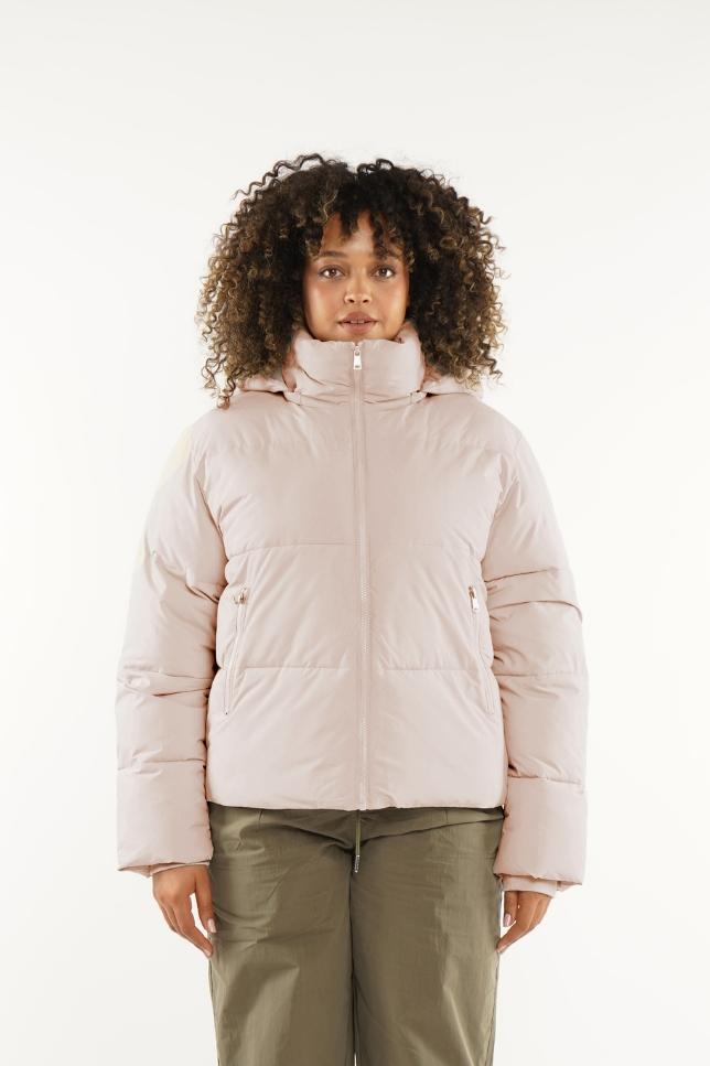 Detachable hooded down jacket