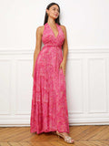 Robe longue multi-portés à imprimé cachemire