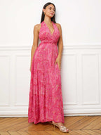 Robe longue multi-portés à imprimé cachemire