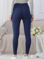 Women's Fleece Lined Lamb Velvet Leggings, High Waist Sporty Style, Fall & Winter Warmth, Tight-Fitting Plain Design, S-Xxl Sizes(gift) Fabric Womenswear