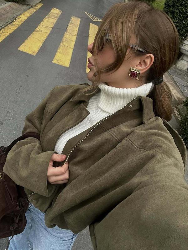 Casual Zip Up Jacket Women's Winter Jacket