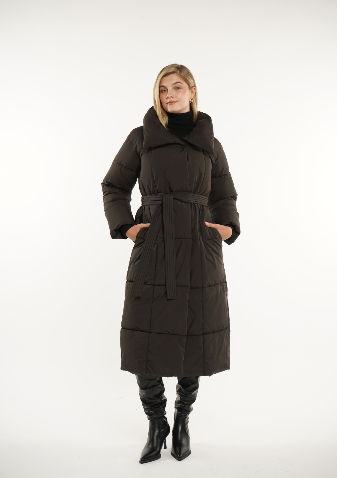 Extra Long Length Belted Button Jacket Splashproof