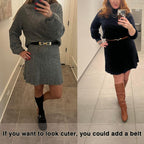 Women's 2 Piece Outfits 2025 Long Sleeve Mock Neck Ribbed Sweaters And Mini Skirt Two Piece Sets