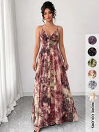 Women's floral print camisole dress, casual boho A-line dress for beach and vacation, women's summer dress
