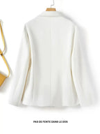Women's Elegant One-Button Blazer Jacket, Slim-Fitting Long Sleeve Coat for Office Wear, Fall & Winter Fashion Outerwear