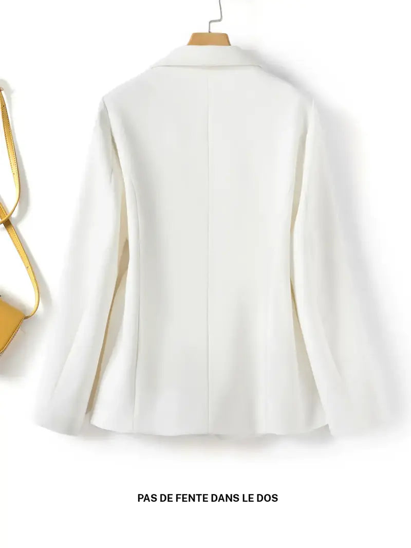 Women's Elegant One-Button Blazer Jacket, Slim-Fitting Long Sleeve Coat for Office Wear, Fall & Winter Fashion Outerwear