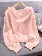 Long Sleeve Loose Knit Hoodie with Zipper Cardigan, Soft Comfortable Unique Design for Autumn & Winter Stylish Tops, Womenswear
