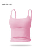 Women's solid-color sports tank top