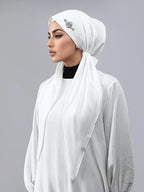 Women's Fashion Plain Bejeweled Stretchy Cap, Casual Versatile Simple Hijab, Breathable Sun Protection Sweat-Wicking Jersey Hijabs