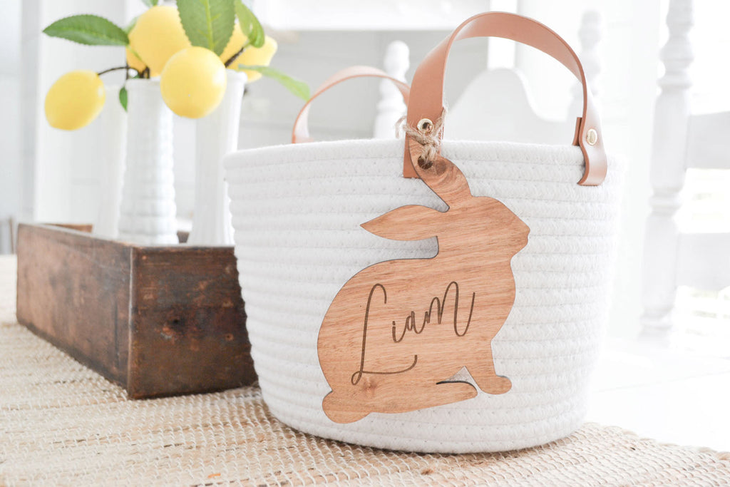 Personalized Wood Bunny Tag