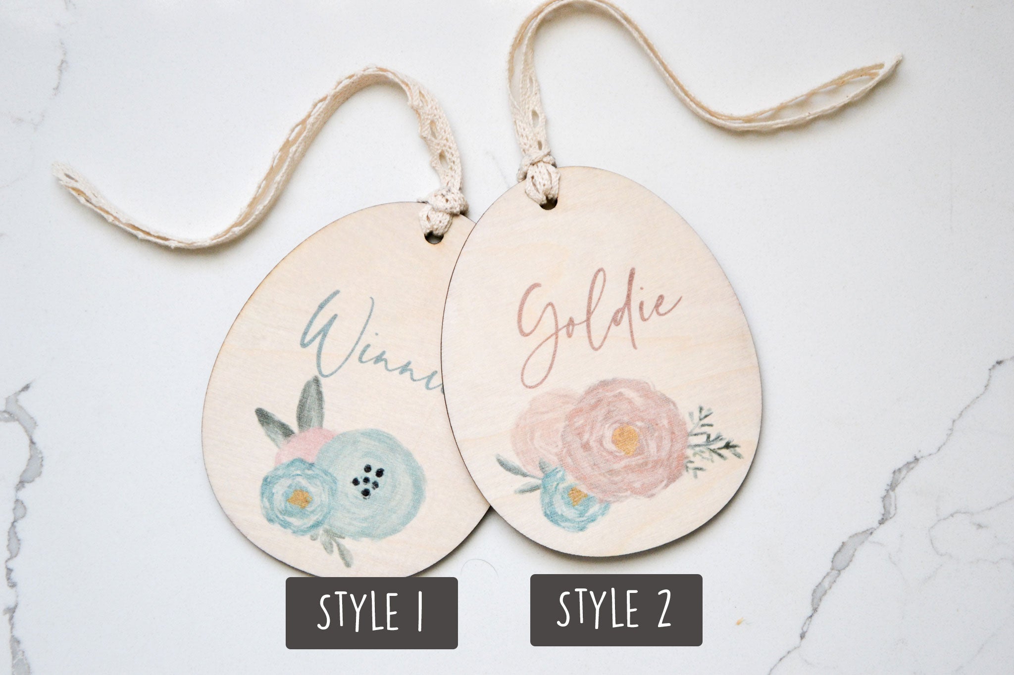 Pastel Floral Easter Basket Name Tags