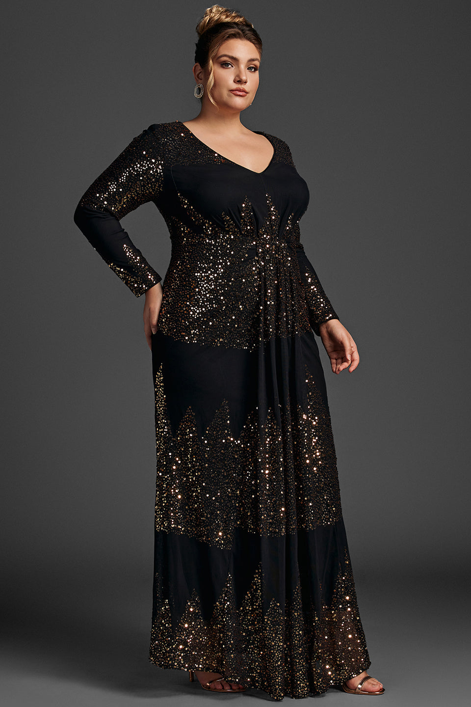 Curveins Plus Size Sequin Maxi Dress