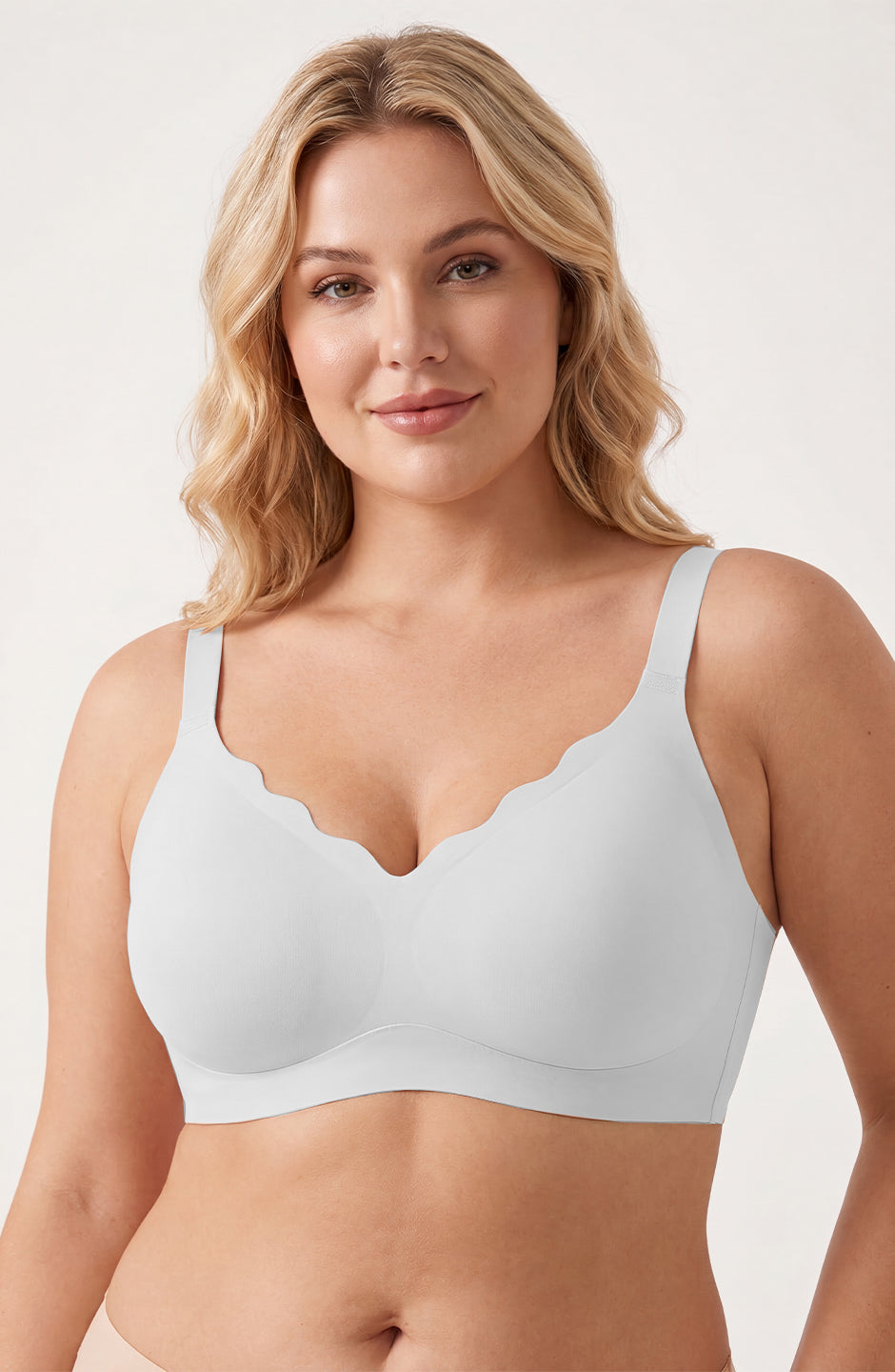 Curveins Ruffle Jelly Bra No Underwire Seamless Push Up Support Comfortable Wireless Everyday Bra