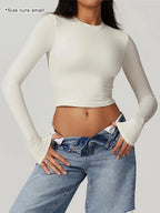 Women's Solid Round Neck Compression Sports Tee
