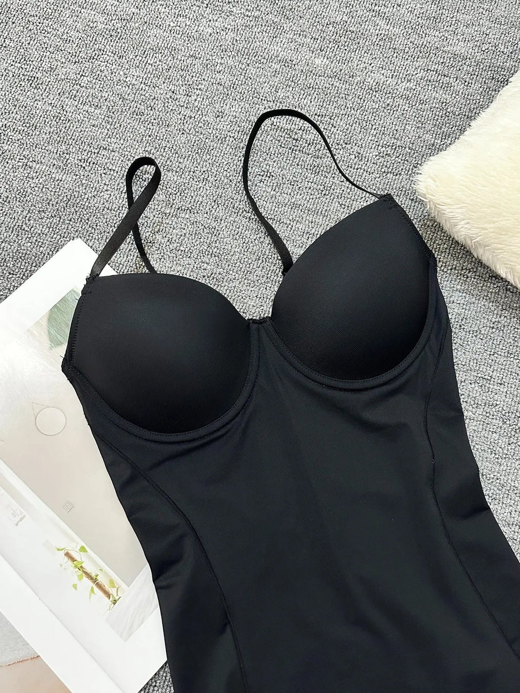 Women's Ruched Slimming Bodysuit Set, Thin Strapless Design, Perfect for Evening Gowns, All-Season Comfortable Underwear