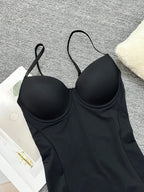 Women's Ruched Slimming Bodysuit Set, Thin Strapless Design, Perfect for Evening Gowns, All-Season Comfortable Underwear