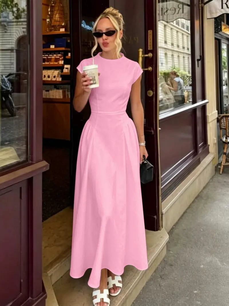 Sleeveless Slim-Fit A-Line Maxi Dress