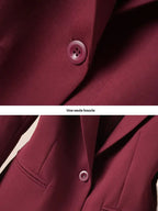 Women's Elegant One-Button Blazer Jacket, Slim-Fitting Long Sleeve Coat for Office Wear, Fall & Winter Fashion Outerwear