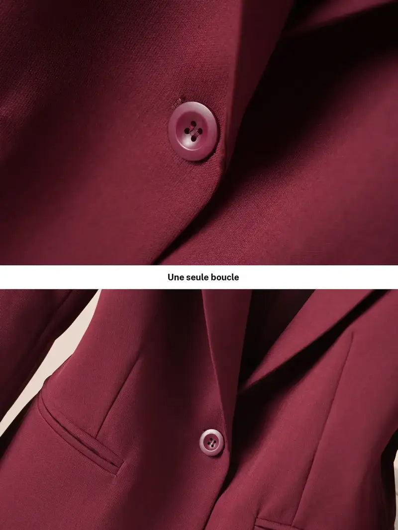 Women's Elegant One-Button Blazer Jacket, Slim-Fitting Long Sleeve Coat for Office Wear, Fall & Winter Fashion Outerwear