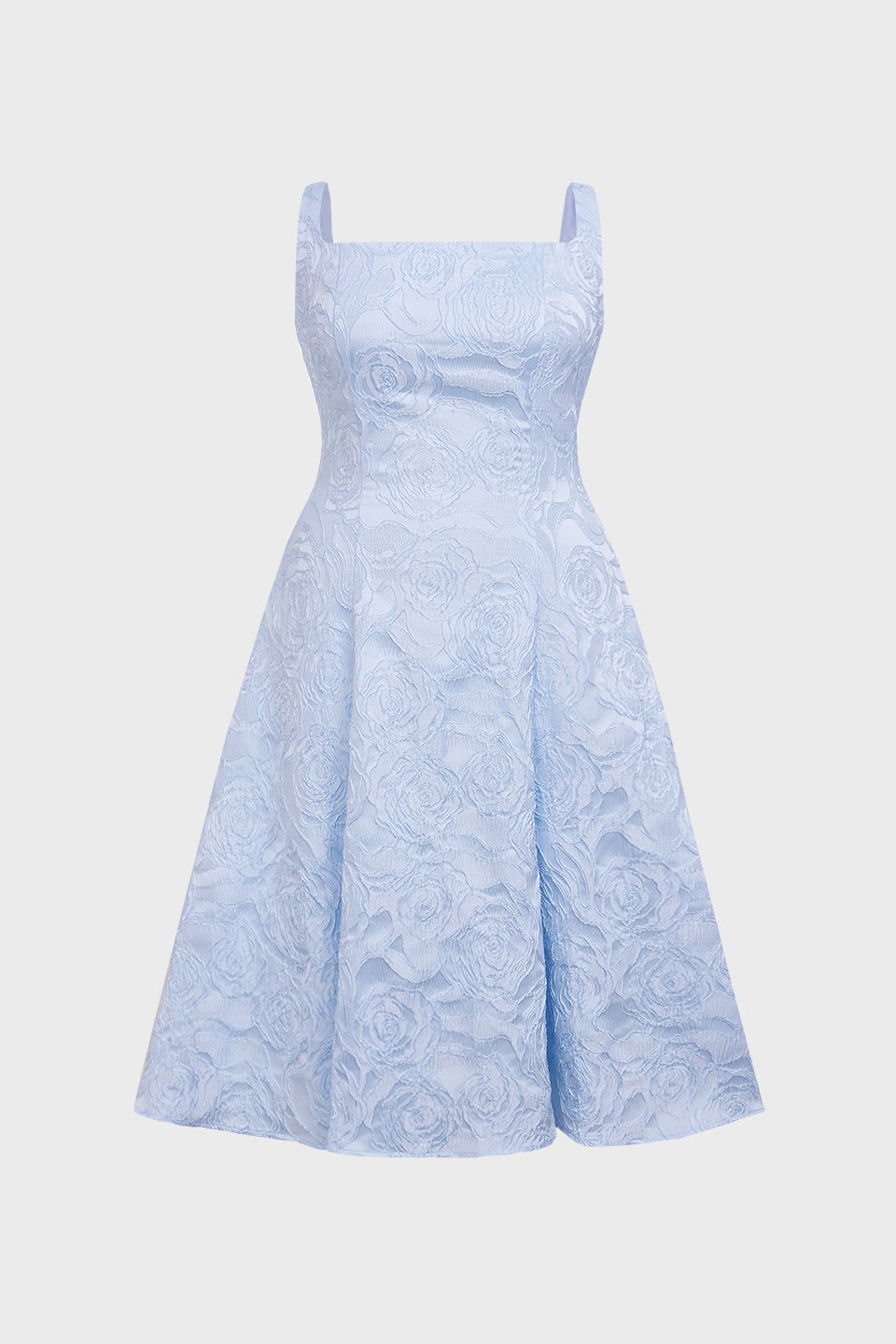 Curveins Plus Size Square Neck Sleeveless Spaghetti Strap Slim Fit Elegant Midi Dress