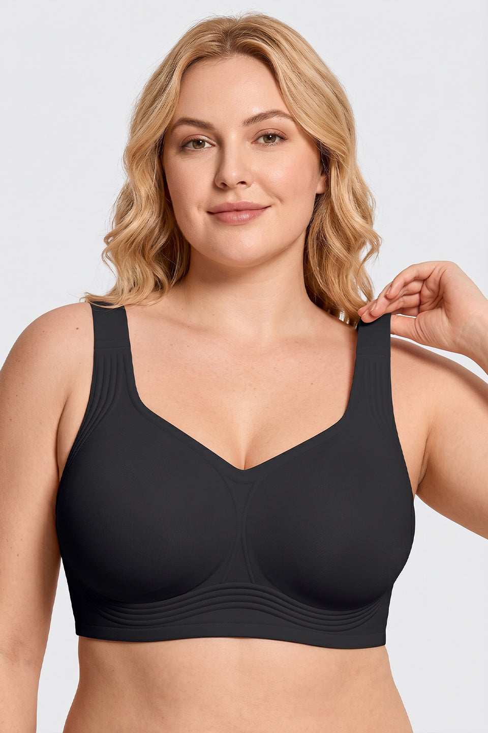 Curveins Plus Size Padded Wireless Full Coverage Comfortable Bra for Big Chest