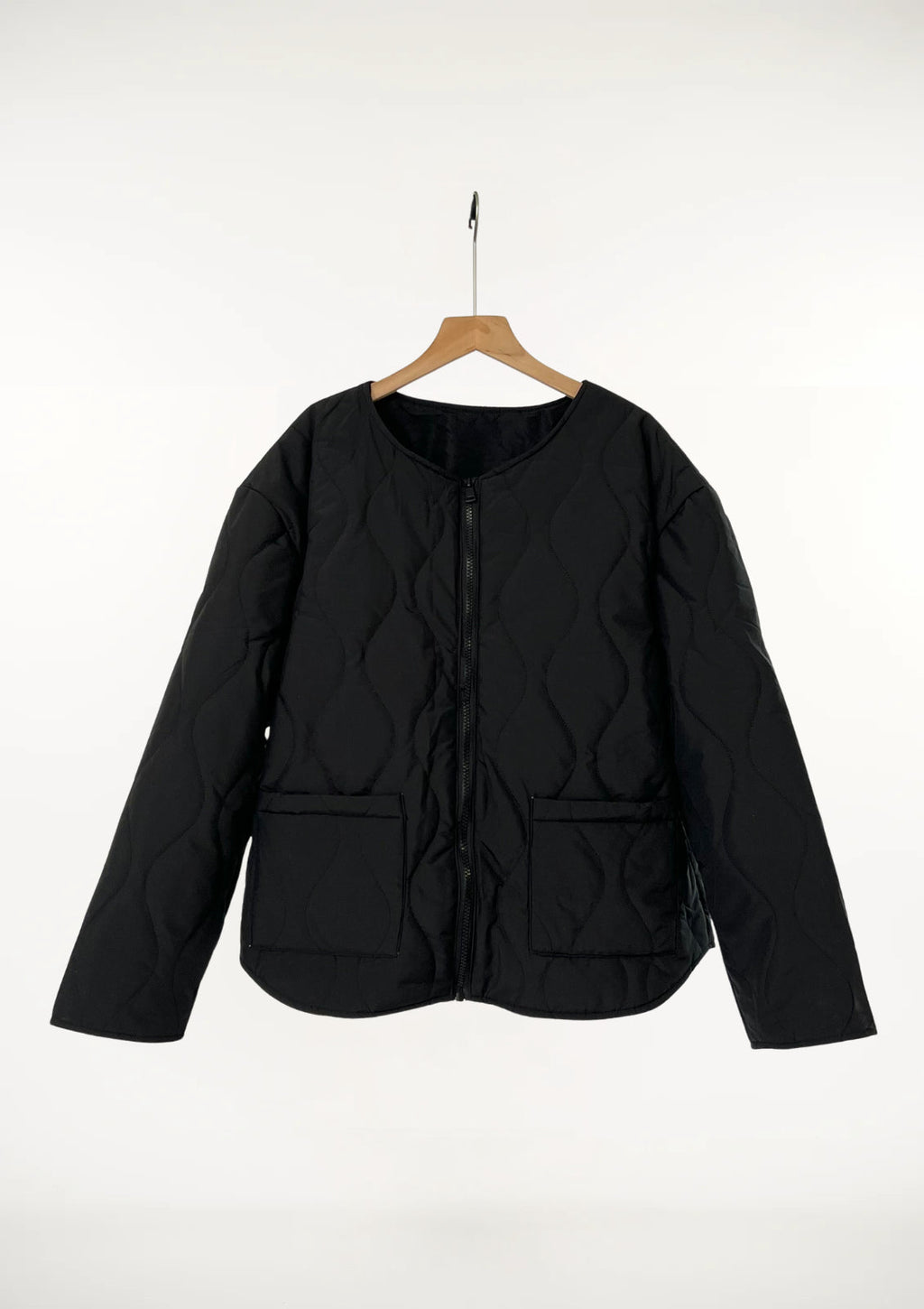 Women's Thin Round Neck Quilted Jacket