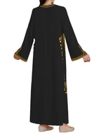 Women's Digital Print Dress, Middle Eastern Style Woven Fabric Long Sleeve A-Line Dress, Fitted Casual Fashion for Spring & Fall Seasons, Womenswear