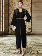 Women's Handmade Beaded Robe, Comfortable Fashion Long Dress, Elegant Evening Wear, Stylish Home Clothing