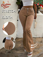 Y2K Women's High Waist Flare Leg Jeans,Casual Button Fly Pocket Design Bell Bottom Denim,Women's Bottoms for Daily Wear,000 Jeans,Fashionable And Versatile Women's Jeans,Suitable For Spring,Summer,Autumn And Winter