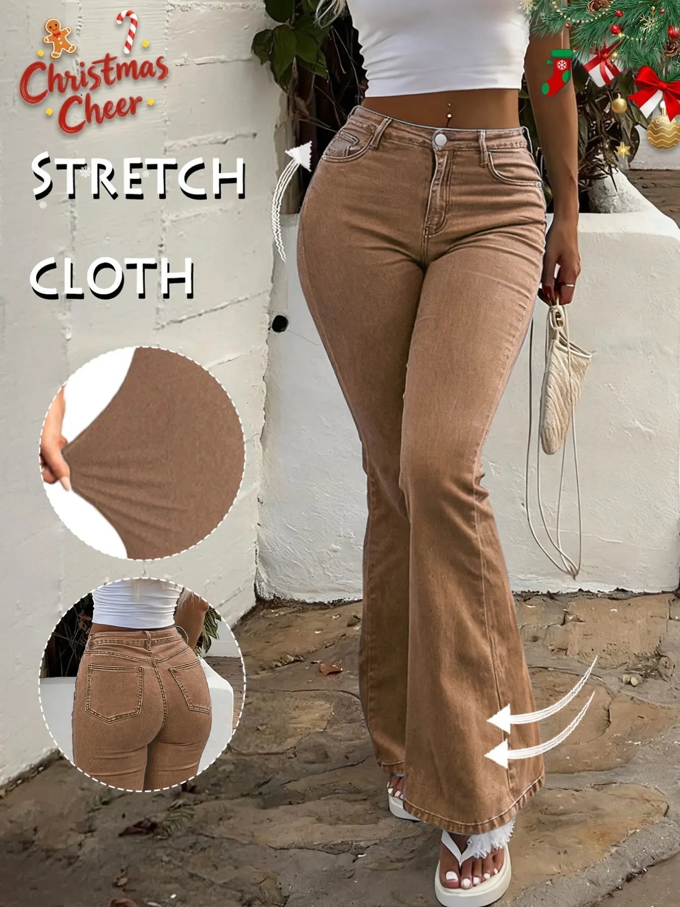 Y2K Women's High Waist Flare Leg Jeans,Casual Button Fly Pocket Design Bell Bottom Denim,Women's Bottoms for Daily Wear,000 Jeans,Fashionable And Versatile Women's Jeans,Suitable For Spring,Summer,Autumn And Winter