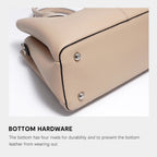 Women’s White Leather Top Handle Bag