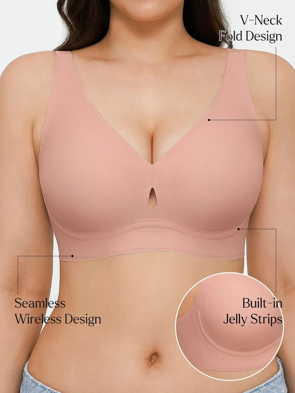 Seamless Wireless Jelly Contour Support Bra