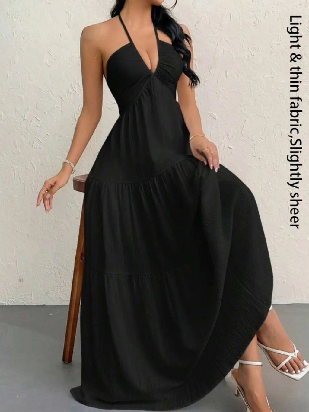 Women's Plain Dress, Summer Clothes Women, Casual Sleeveless Backless Dress for Beach Holiday Vacation, Ladies Summer Clothes